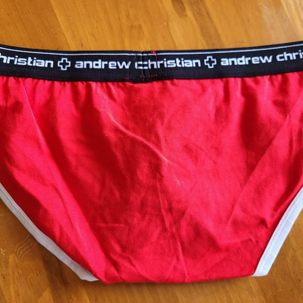 Andrew Christian Vintage Briefs Large Red NEW